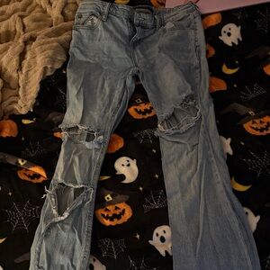 Aeropostale Light Blue Distressed Women's Flare Jeans